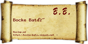 Bocke Bató névjegykártya